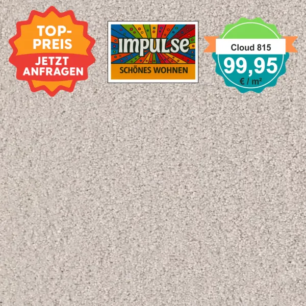 Draufsicht Girloon Cloud 815 Teppichboden mit Preislabel 99,95 €/m²